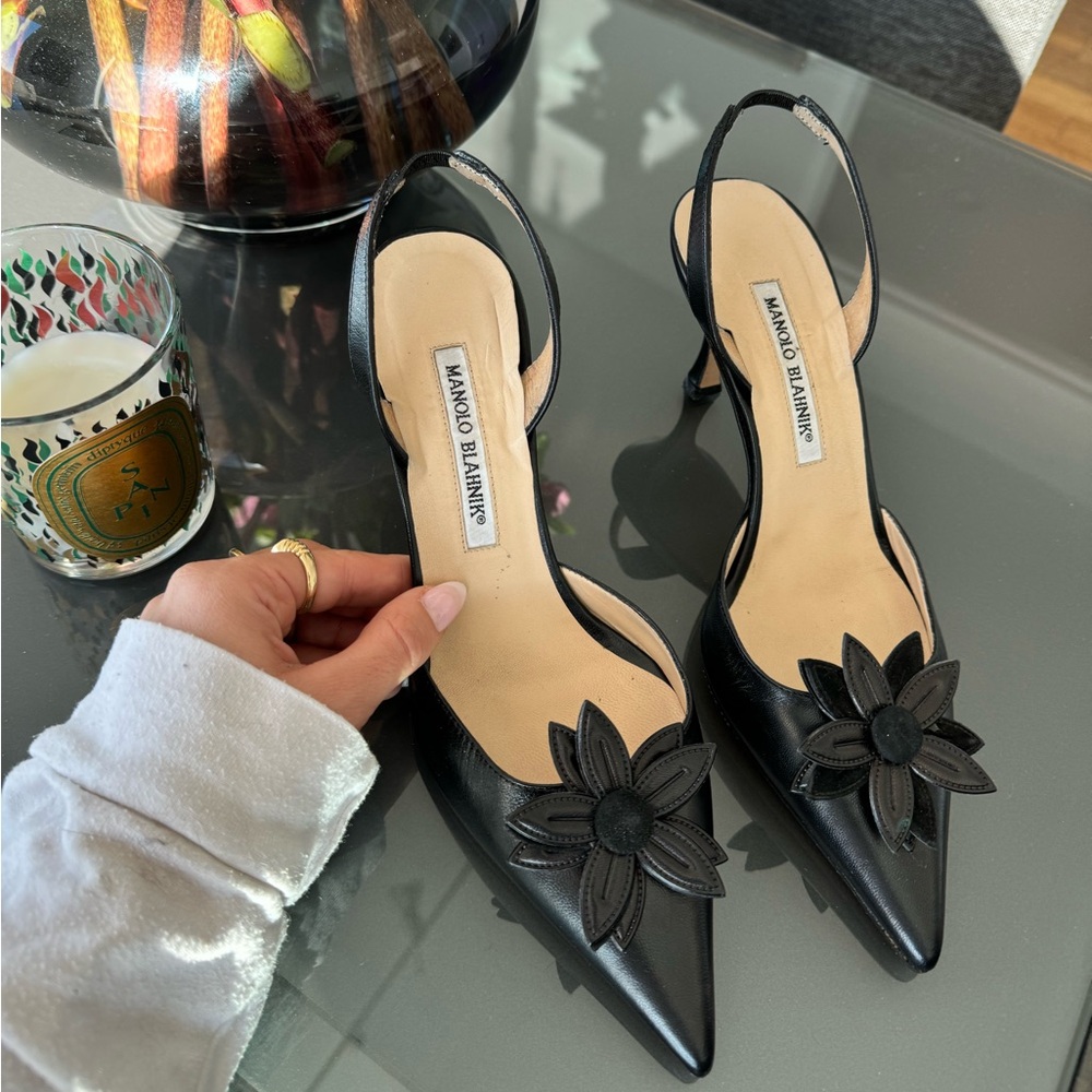 Manolo Blahnik flower heels